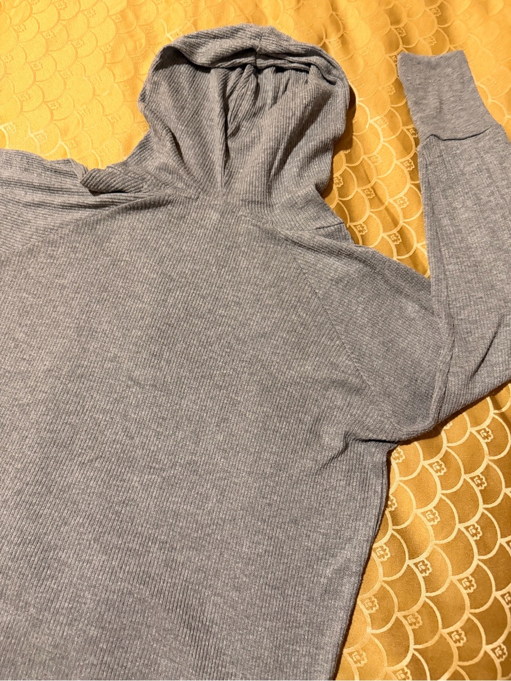 PJ Salvage Grey Hoodie, super soft ribbed knit, long-sleeve, Oversized size XS - Picture 14 of 16